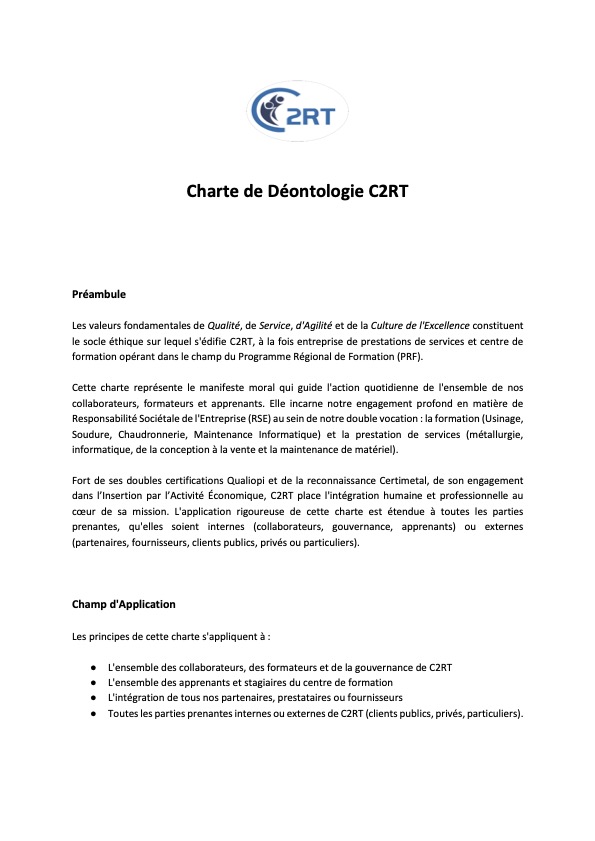 2025 CHARTE DE DEONTOLOGIE C2RT